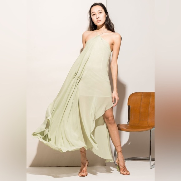 Jacquemus Spiaggia Dress 42 Flowy Asymmetrical Drape runway boho drape sheath l - Picture 8 of 9